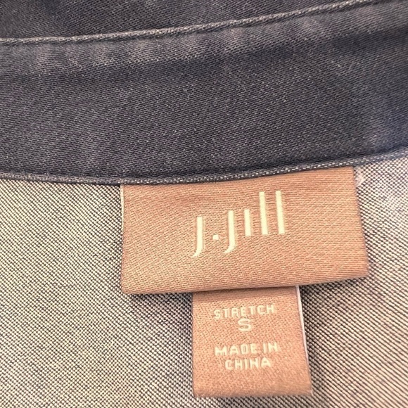 J. Jill Blue Utilitarian Frock Collared Shirt Shift MIDI Dress Size Small - Picture 11 of 15